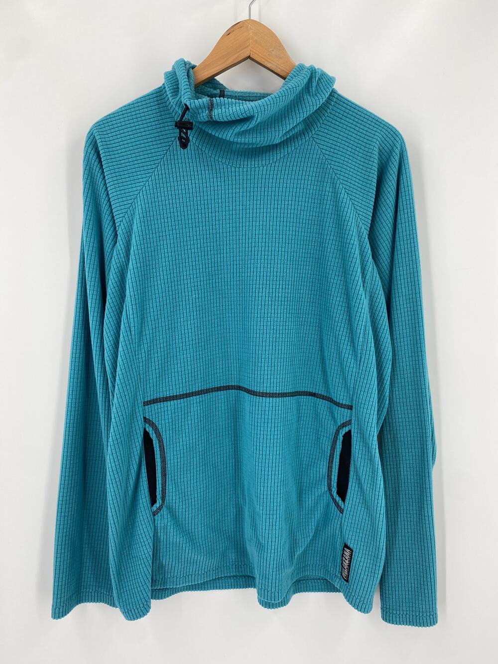 Melanzana Men's M teal blue hooded pullover